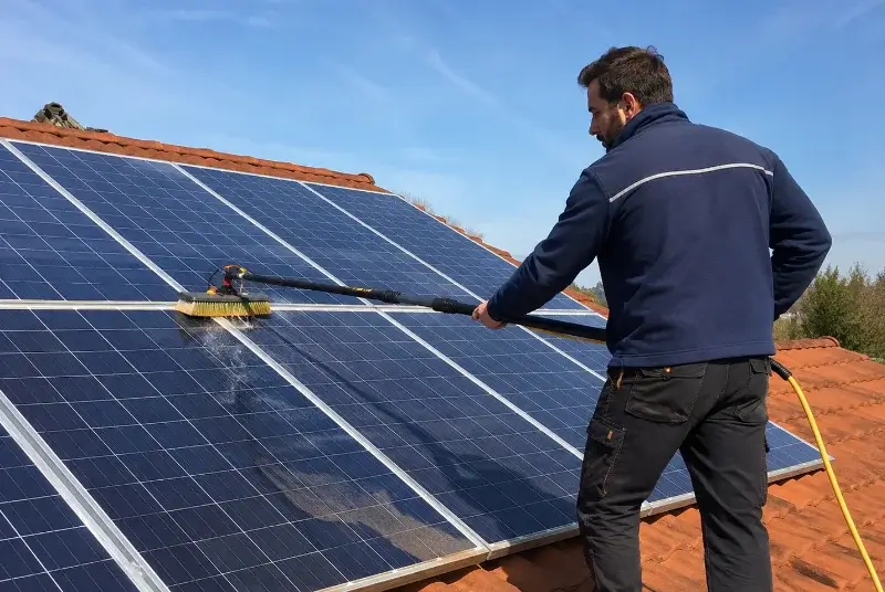 Nettoyage et entretien de panneaux solaires à la Cabanasse